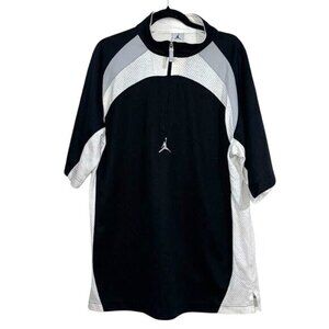 Nike Jordan Mens Black & White Half-Zip Pullover Athletic Shirt Size L